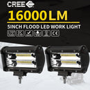 2X 5inch LED Work Driving Light Bar Flood Beam Offroad Boat