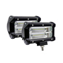 2X 5inch LED Work Driving Light Bar Flood Beam Offroad Boat