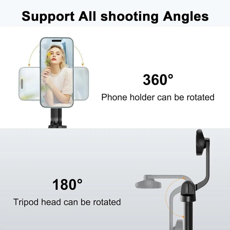 MagSafe Magnetic/Clip Selfie Stick Tripod with Remote – 1.5m Max