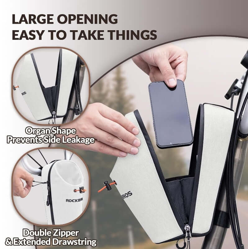 Bike Scooter Front Handlebar Bicycle Water Bottle Bag 1.5L - White