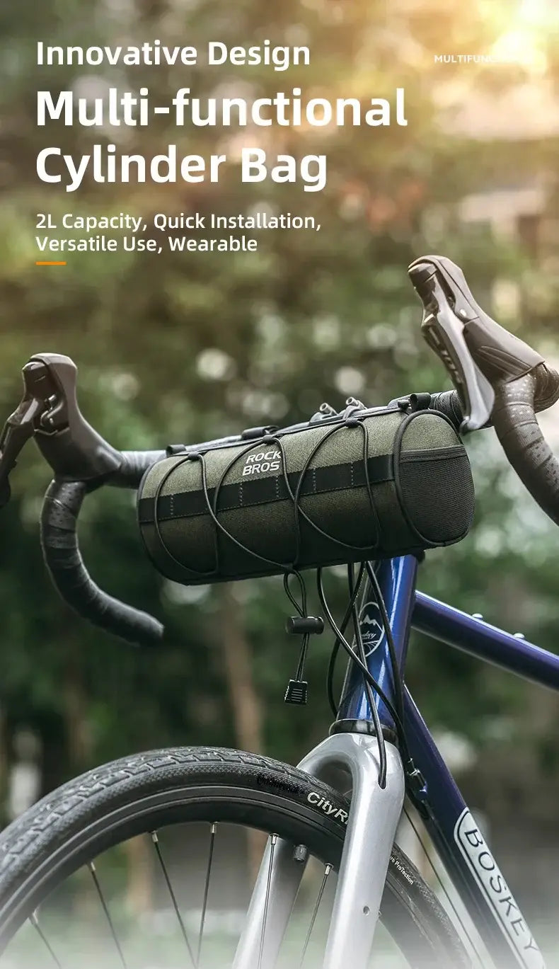 Bicycle Front Handlebar Cylinder Bike Storage Bag 2L