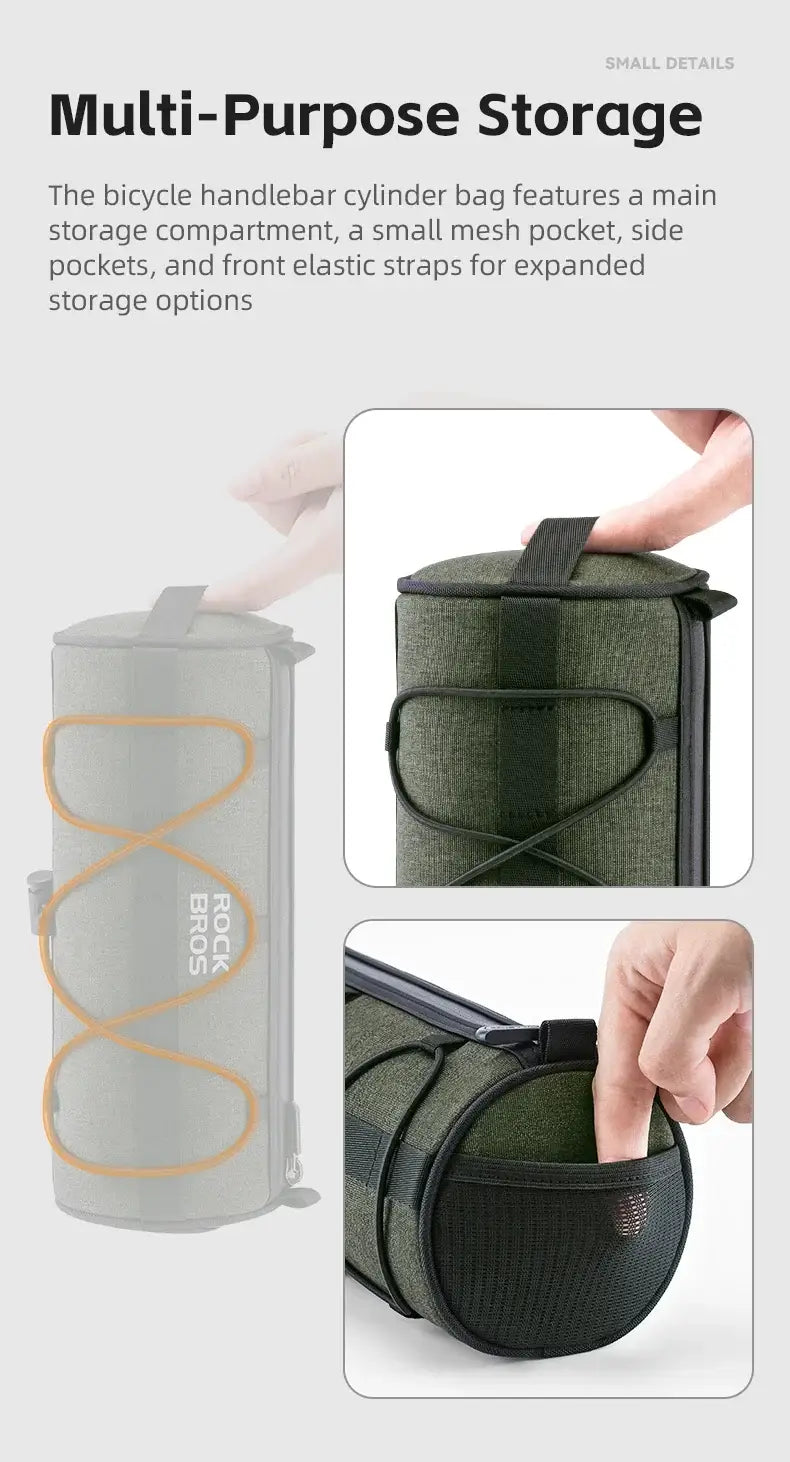 Bicycle Front Handlebar Cylinder Bike Storage Bag 2L