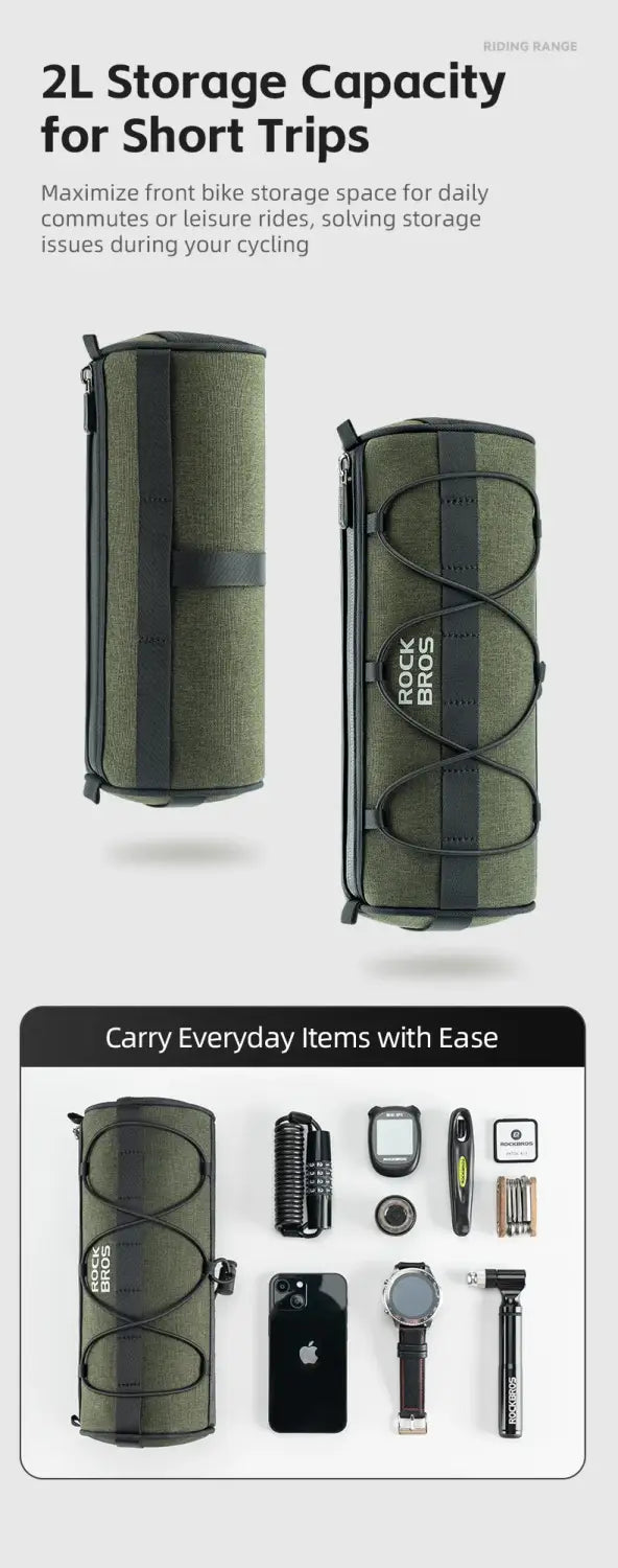 Bicycle Front Handlebar Cylinder Bike Storage Bag 2L