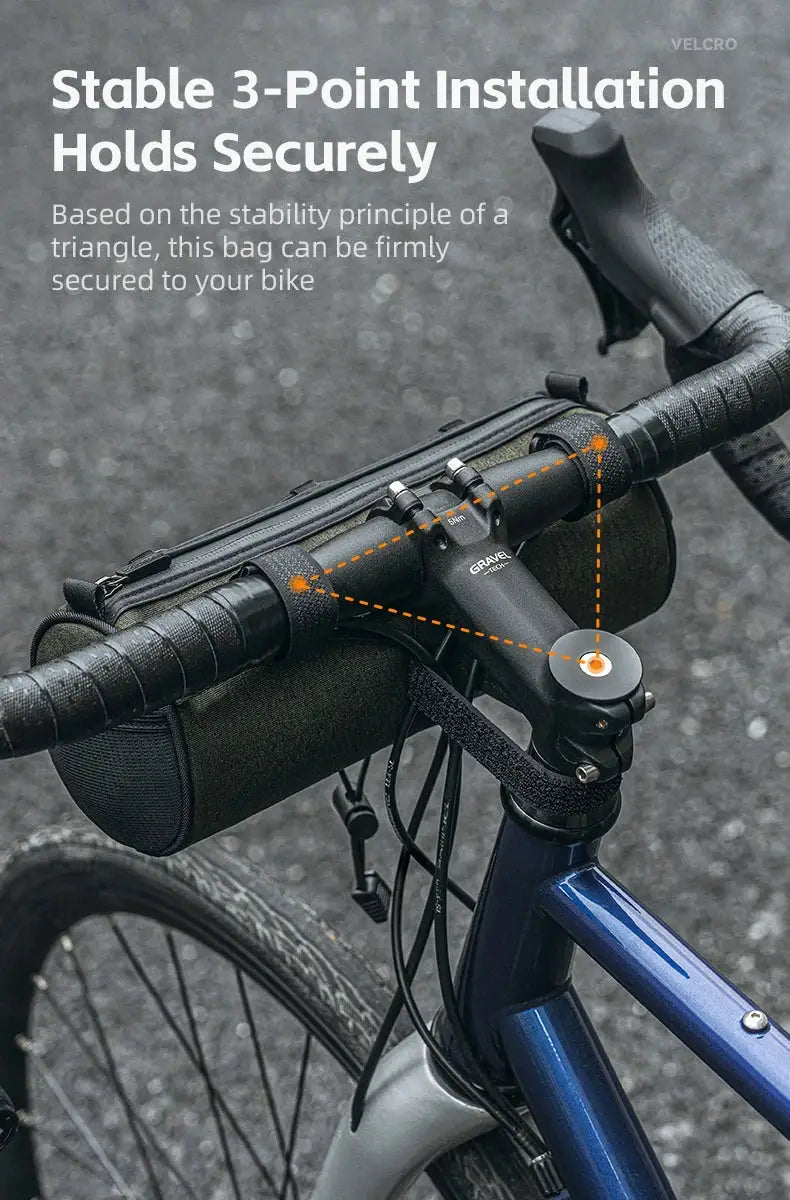 Bicycle Front Handlebar Cylinder Bike Storage Bag 2L