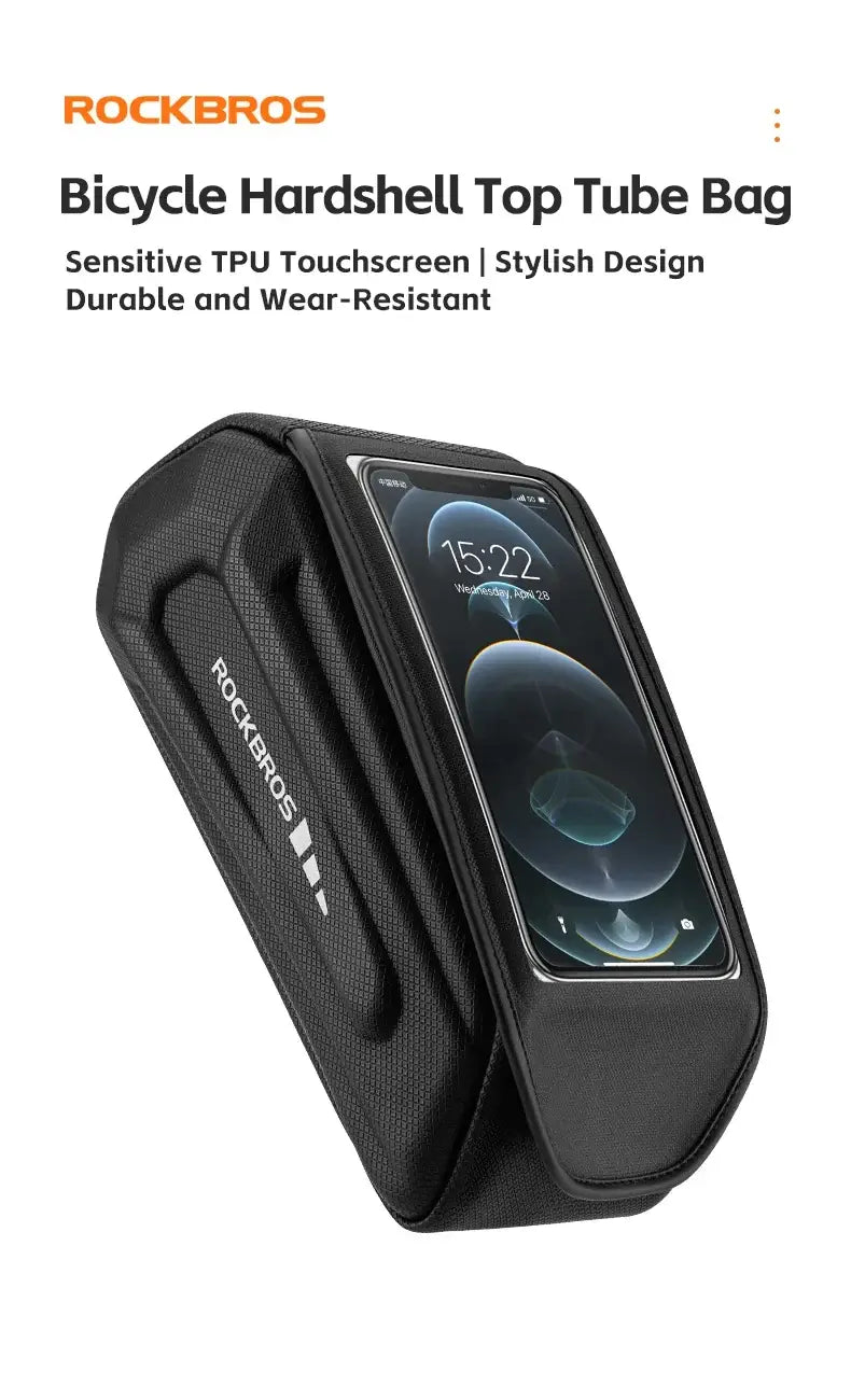 Bike Bicycle Top Tube Front Frame Bag Phone Mount Holder