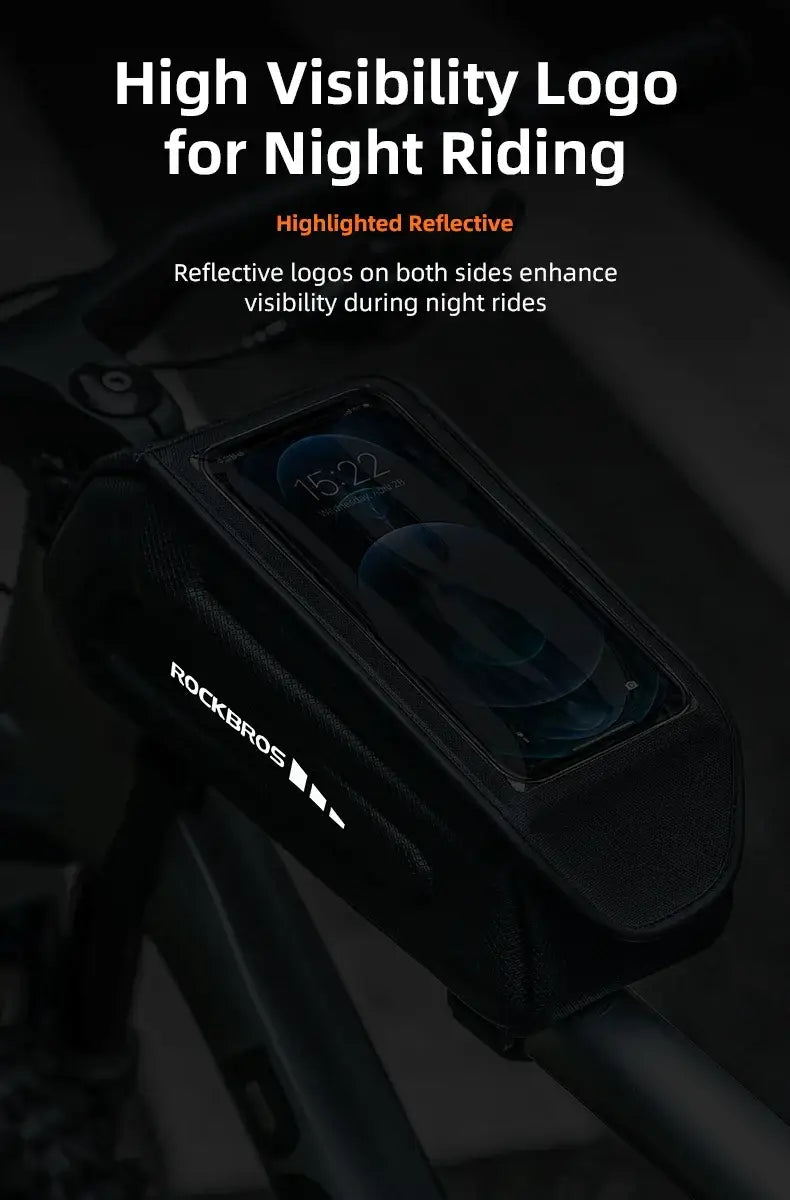 Bike Bicycle Top Tube Front Frame Bag Phone Mount Holder