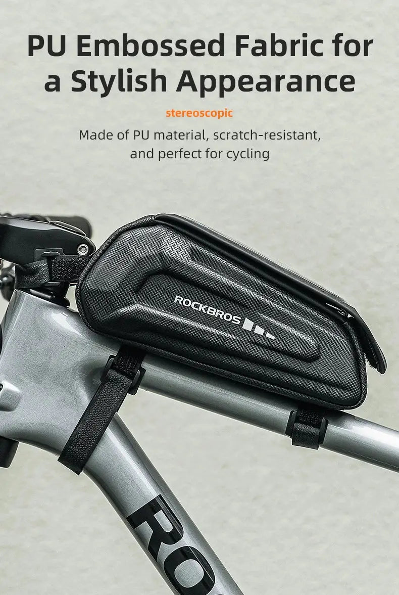 Bike Bicycle Top Tube Front Frame Bag Phone Mount Holder