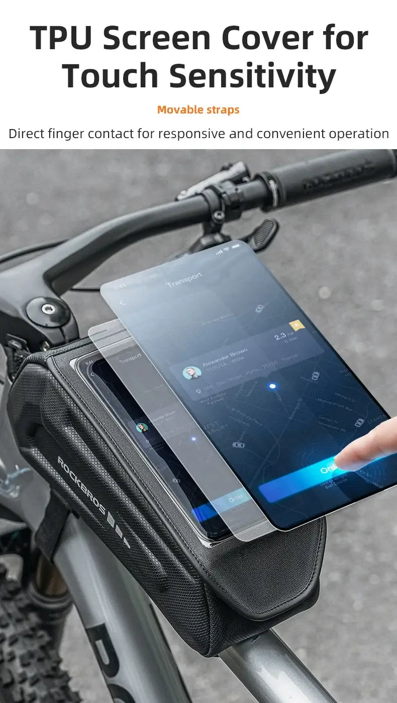 Bike Bicycle Top Tube Front Frame Bag Phone Mount Holder