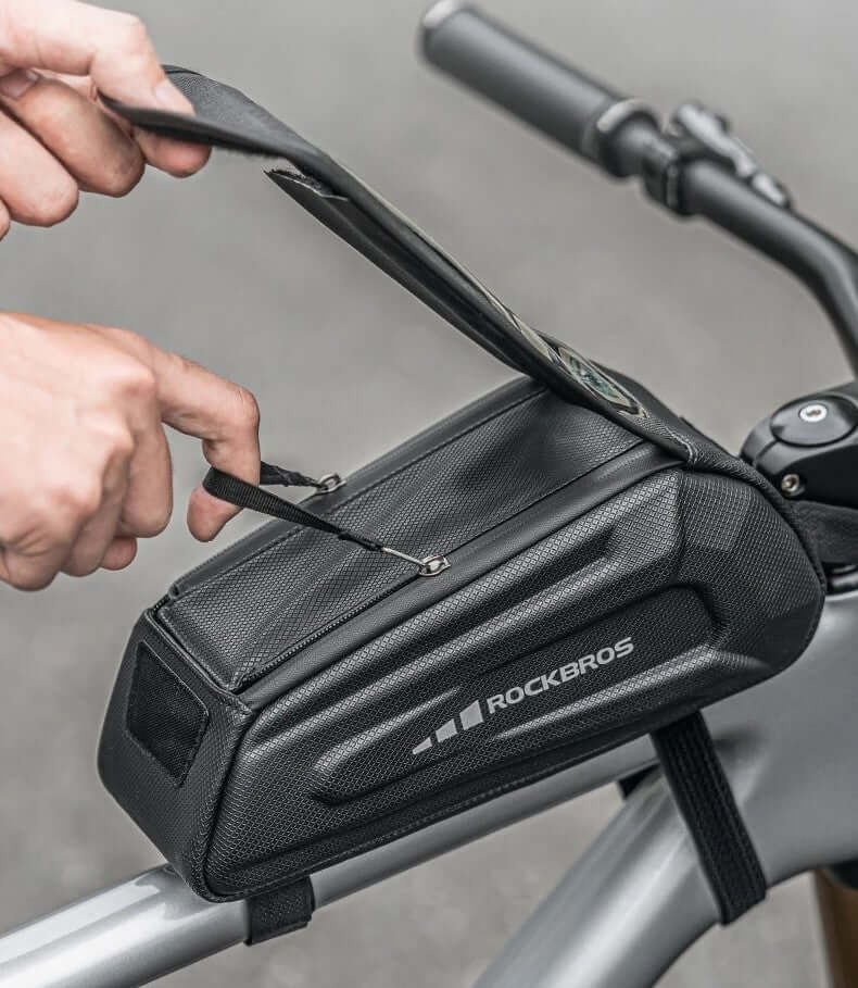 Bike Bicycle Top Tube Front Frame Bag Phone Mount Holder Waterproof 1.7L