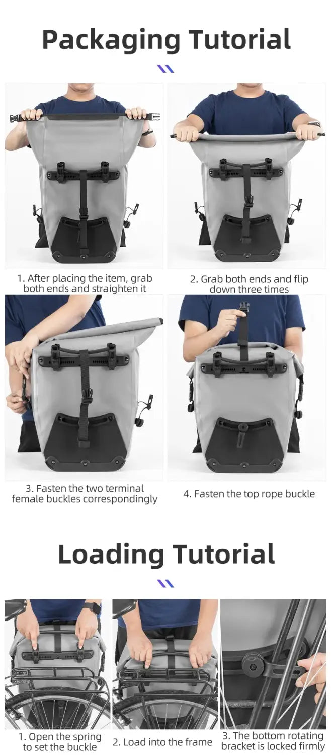 Waterproof Bike Rear Rack Carrier Trunk Travel Pannier Bag