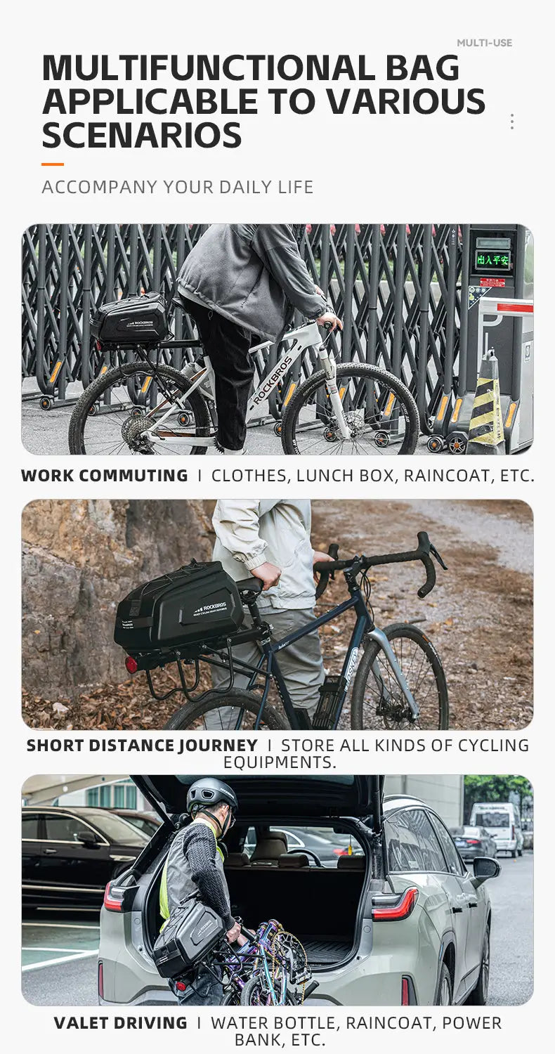 Cycling Bicycle Rack Pannier Rear Seat Trunk Bag 9L