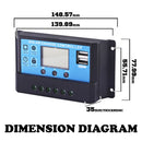 30A 12V/24V LCD DISPLAY PWM SOLAR PANEL REGULATOR CHARGE