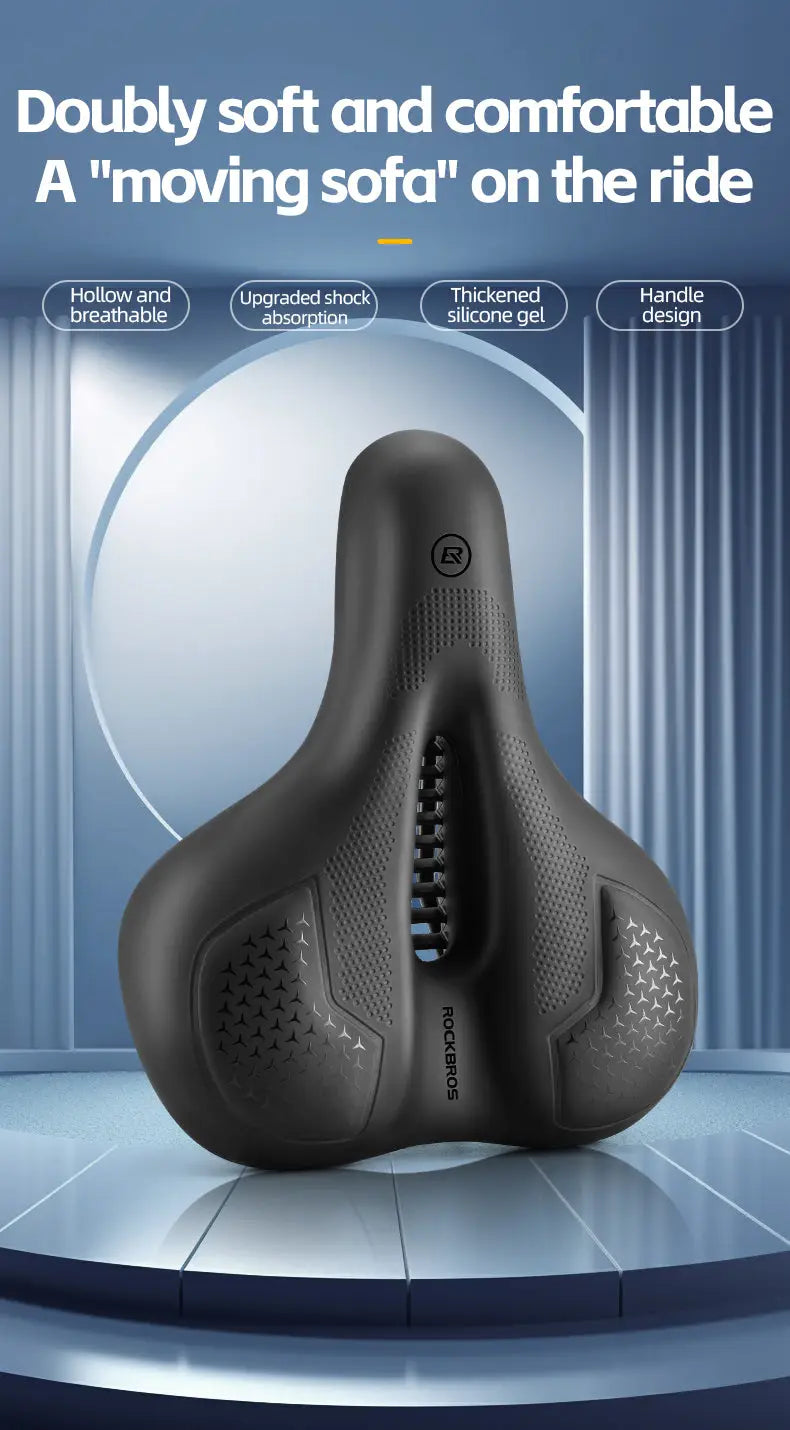Bicycle Saddle Shockproof Cycling Bike Seat PU Leather