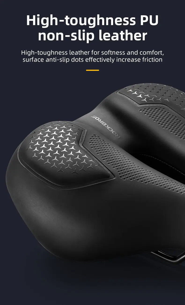 Bicycle Saddle Shockproof Cycling Bike Seat PU Leather