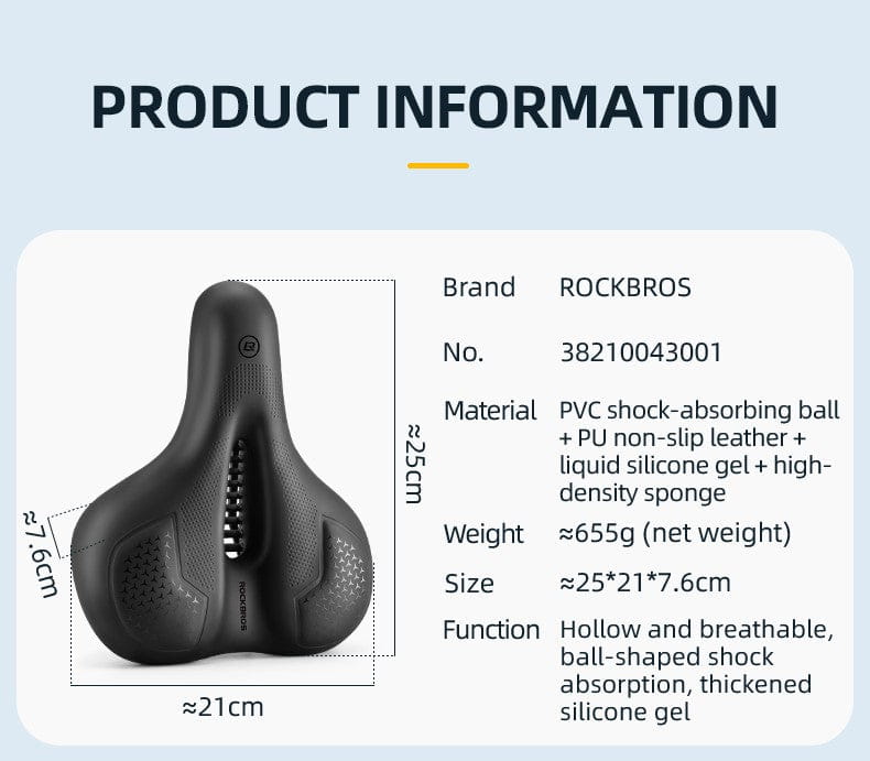 Bicycle Saddle Shockproof Cycling Bike Seat PU Leather