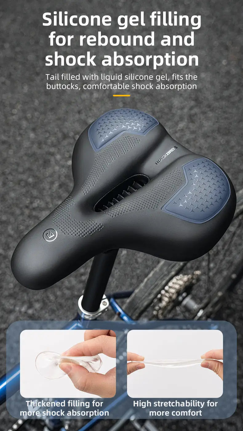Bicycle Saddle Shockproof Cycling Bike Seat PU Leather