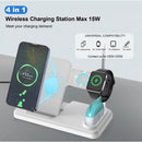 4-in-1 Wireless Charging Station 15W Fast Wireless Charger