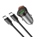 43W PD + QC Super Fast Car Charger w/ Mini Size C to C