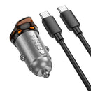 43W PD + QC Super Fast Car Charger w/ Mini Size C to C