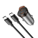 45W Dual USB C Super Fast Car Charger w/ Mini Size C to C