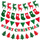 46PCS Merry Christmas Banner Decorations Bunting Sign 1