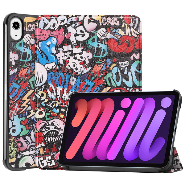 iPad Mini 7 (A17 Pro 2024) Designer Tri Fold Case [Graffiti]