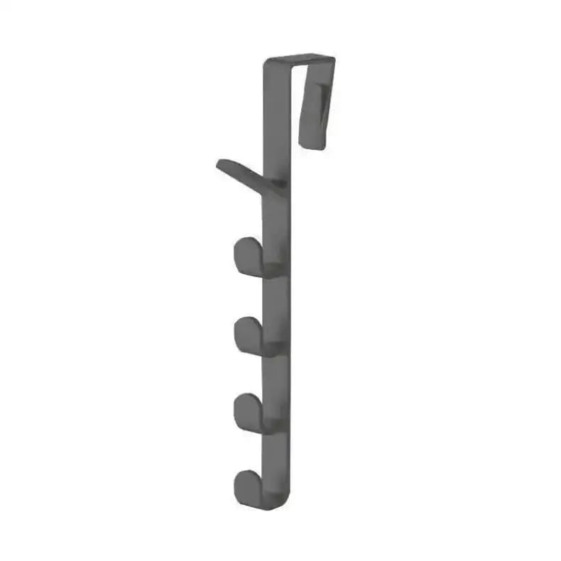 5 Hook Over Door Hangar Rack - Black
