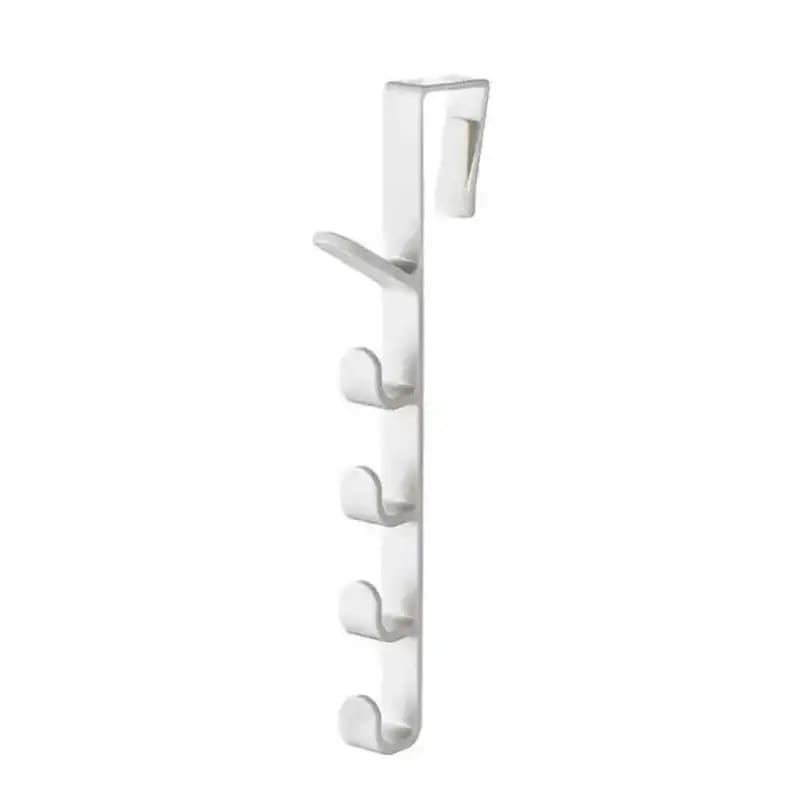 5 Hook Over Door Hangar Rack - White