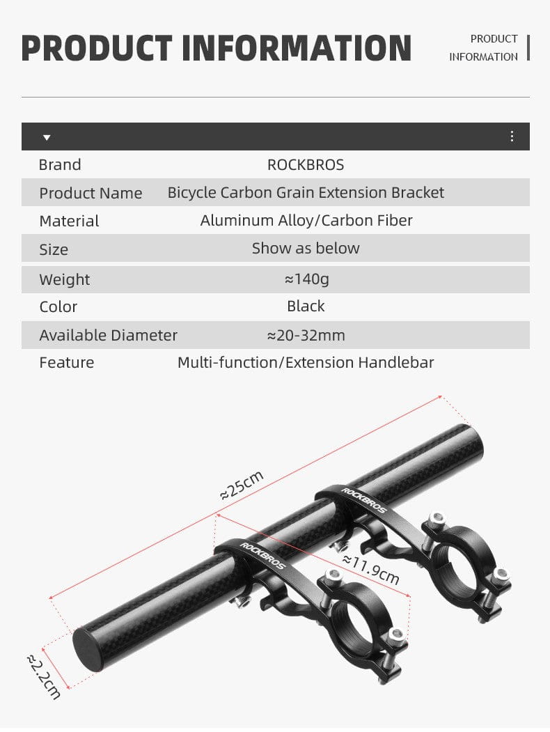 Bike Handlebar Extender Extension Bicycle Multfunctional