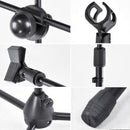Telescopic Boom Microphone Stand Adjustable Mic Holder Tripod Two Clip 1 to 2 M