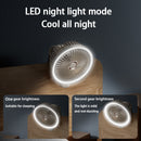 Portable Mini Desk Fan with LED Light Ring USB Rechargeable
