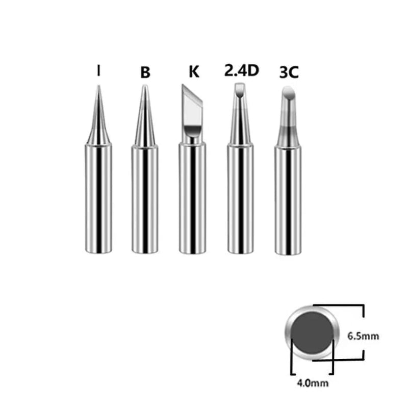 5pcs Soldering Iron Heads 900M Tips I + B + K + 2.4D + 3C