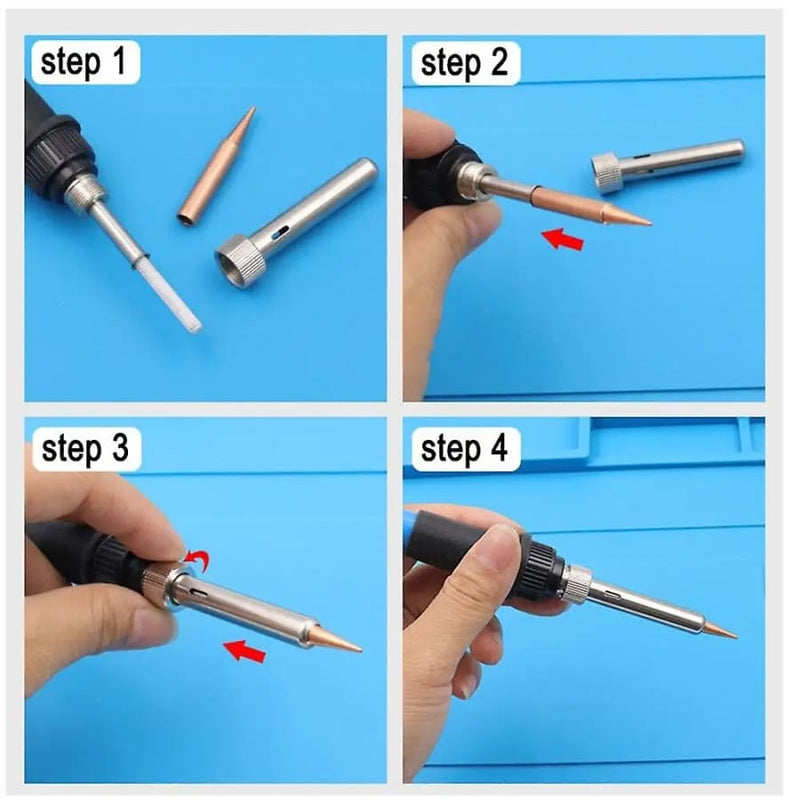 5pcs Soldering Iron Heads 900M Tips I + B + K + 2.4D + 3C
