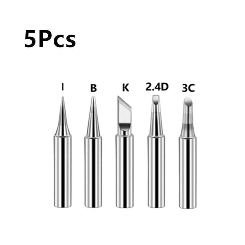 5pcs Soldering Iron Heads 900M Tips I + B + K + 2.4D + 3C