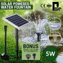 5w Solar Powered Submersible Water Pump Kit Garden Pond