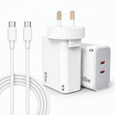 65W GaN Fast Wall Charger Dual USB-C PD 3.0 Power Adapter