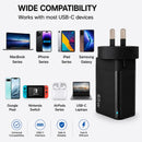 65W GaN Fast Wall Charger Dual USB-C PD 3.0 Power Adapter