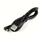 Barrel Jack Power Cable (Elbow) - 3.5mm x 1.35mm charger (Black) 1m