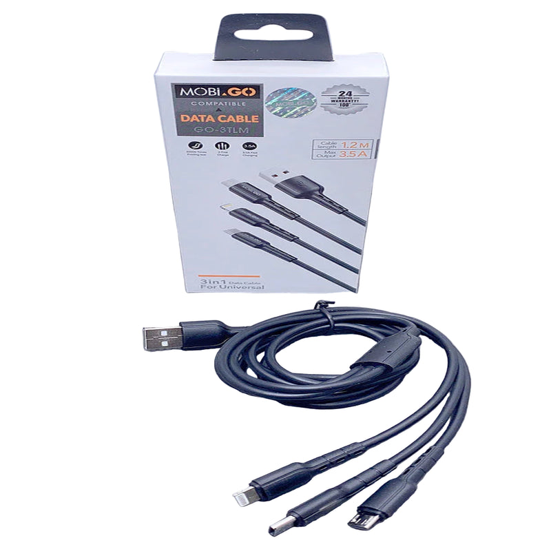 Mobigo 1.2m 3 In 1 Cable GO3TLM