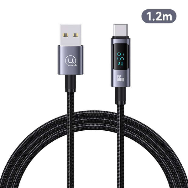 USB to Type-C / USB-C Charging Data Cable with Digital Display 1.2m