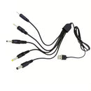Barrel Jack 5 in 1 Power Cable - (Black) 1m