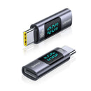 USB-C Female to USB-C Male 100W Max Converter Adapter with Digital Display