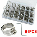 90PCS Hose Pipe Clamps Clips 8-32MM + Z Shaped Tool 8