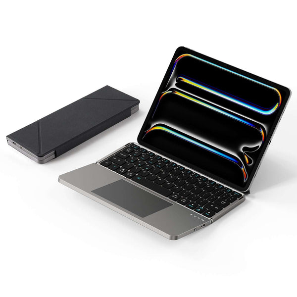 Foldable Bluetooth Keyboard with Trackpad Removable Stand Cover