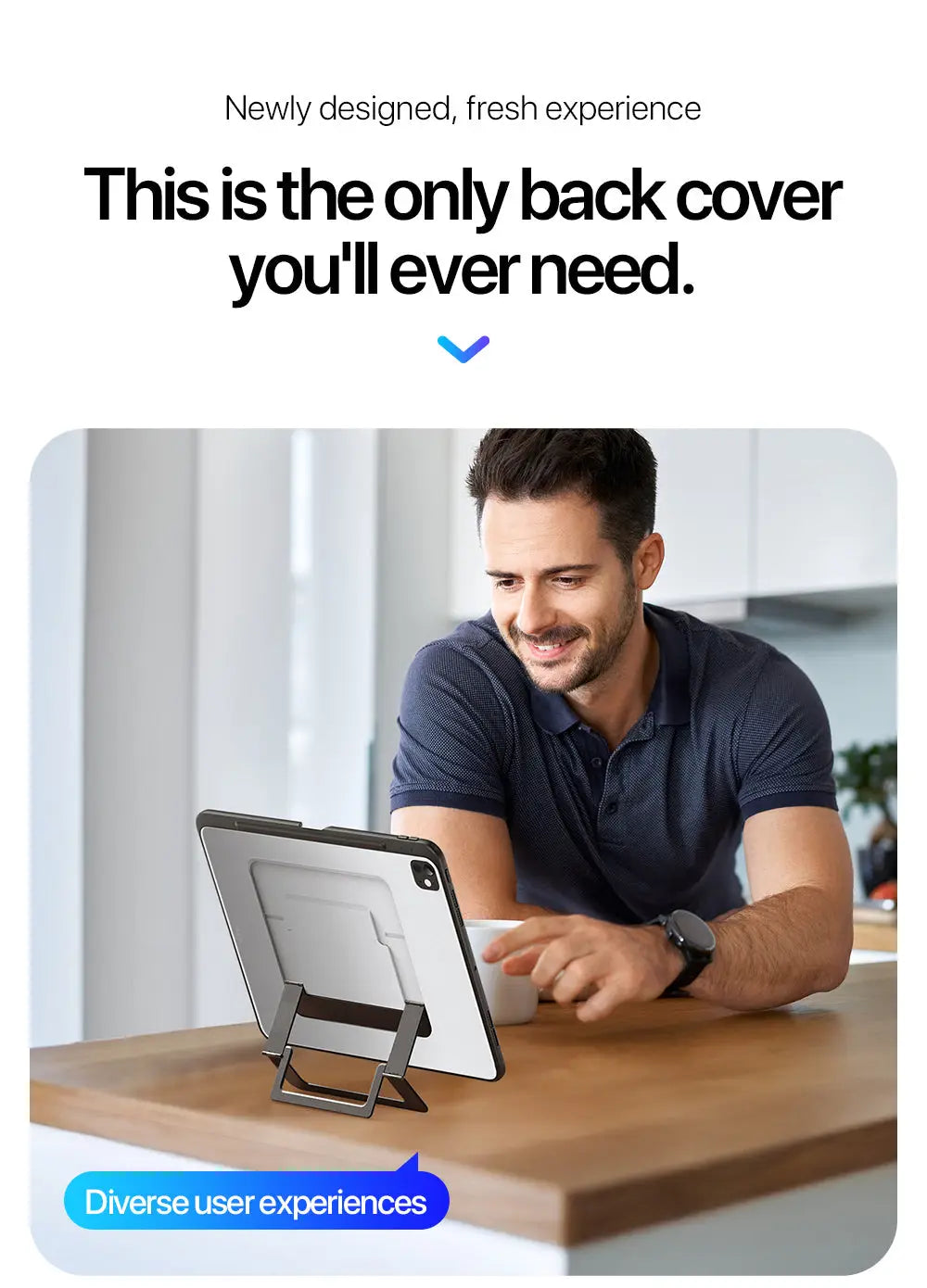 iPad Pro 13 2024/2025 Back Stand Case with Pencil Holder