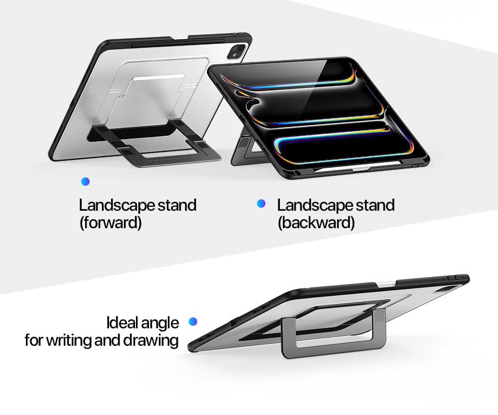 iPad Pro 13 2024/2025 Back Stand Case with Pencil Holder