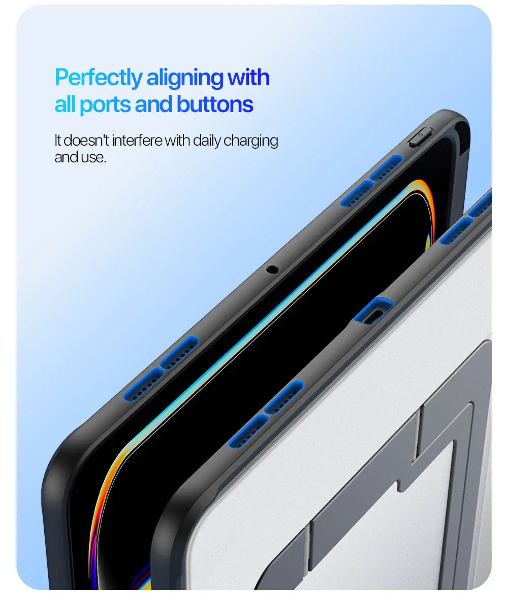 iPad Pro 13 2024/2025 Back Stand Case with Pencil Holder