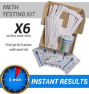 Meth Test Kit - 6 x Instant On-site Test Kits (Recommended for a 3 Bedroom Home)