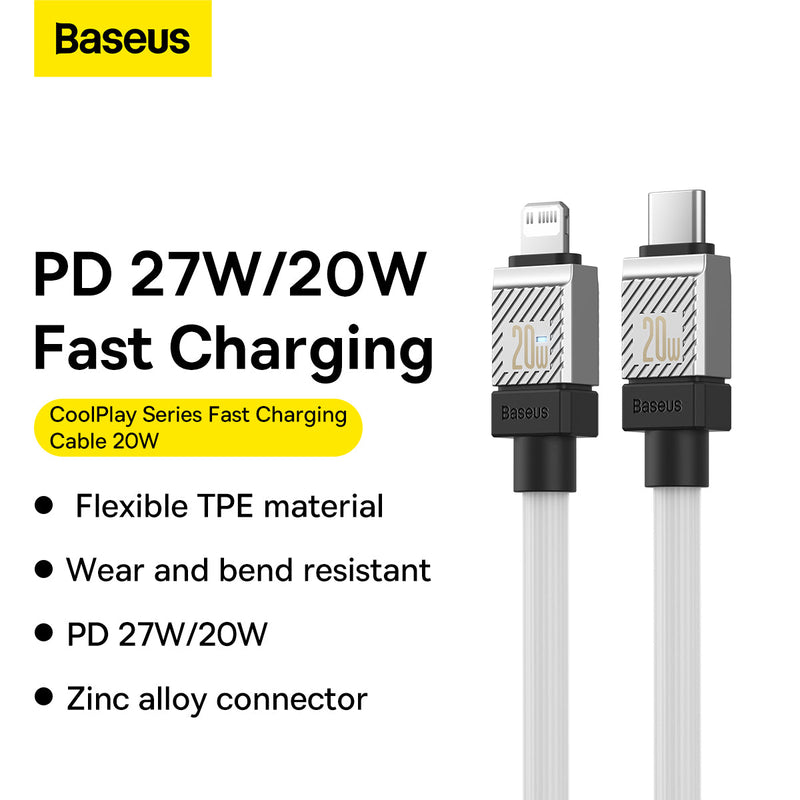 Baseus CoolPlay Series Fast Charging Cable Type-C to iPhone 20W 2m White