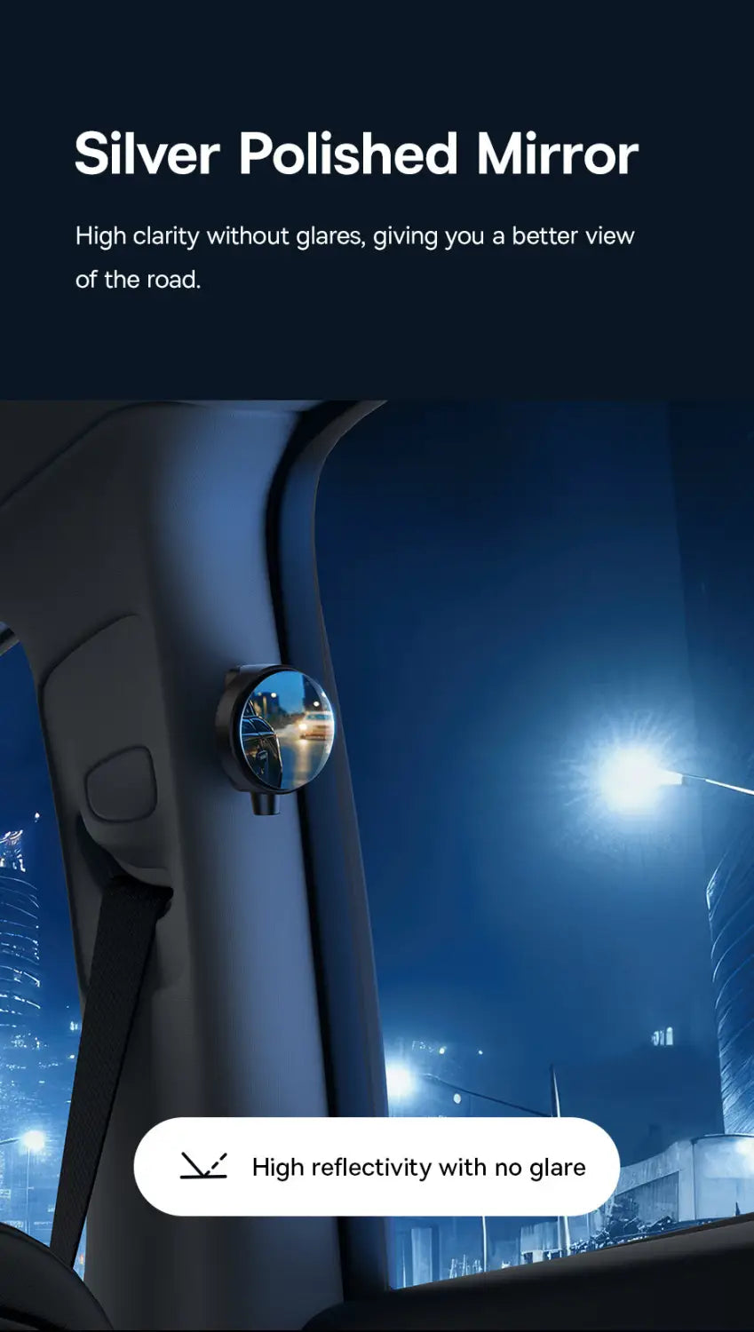 Car Backseat Blind Spot Rearview Mirror With Safety Hammer